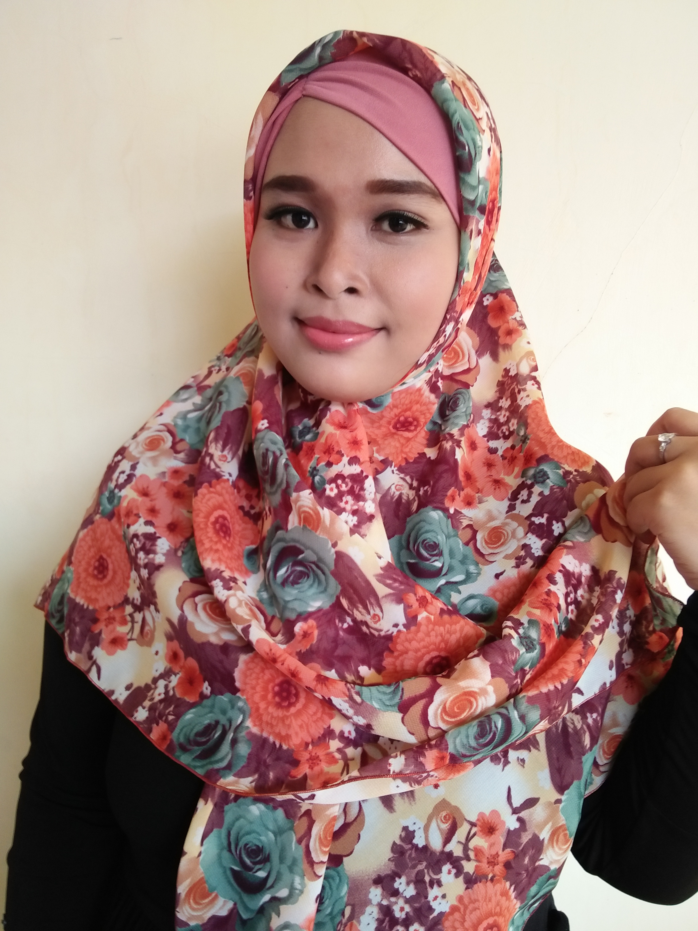 Pashmina Sifon Motif  Polos Kerudung Segi Empat Jilbab  