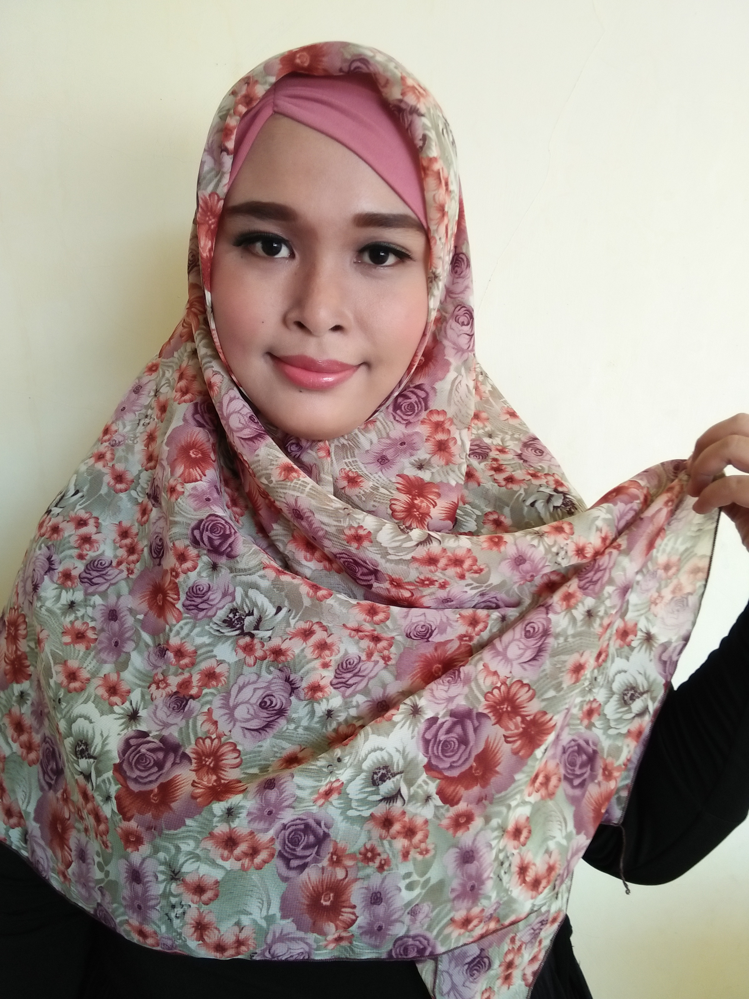  Pashmina  Sifon Motif Polos Kerudung  Segi Empat Jilbab  