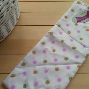 Pashmina Katun Silky Warna Putih Motif Polkadot Warna-Warni